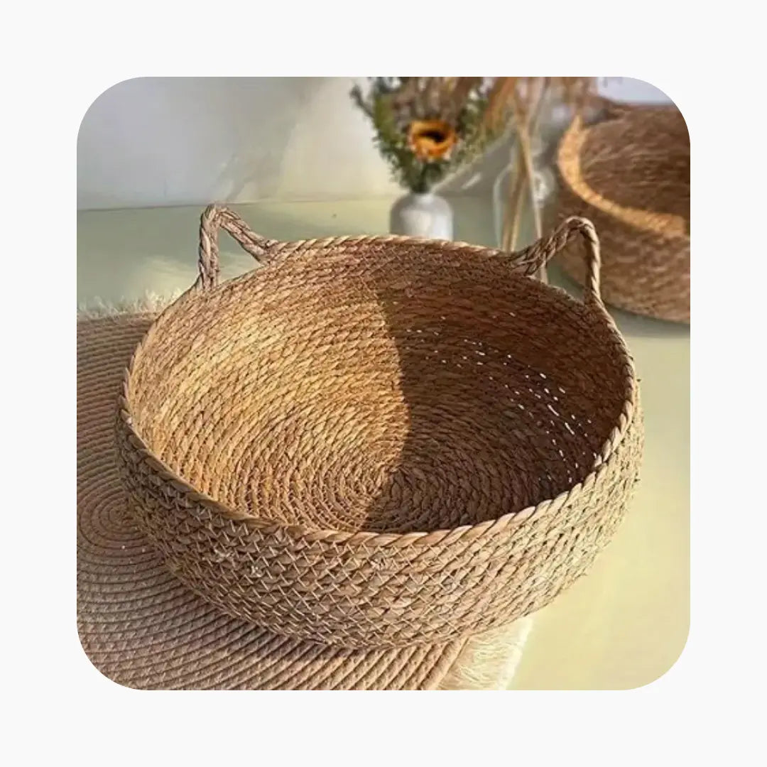 Rattan Cat Bed With Removable Cushion