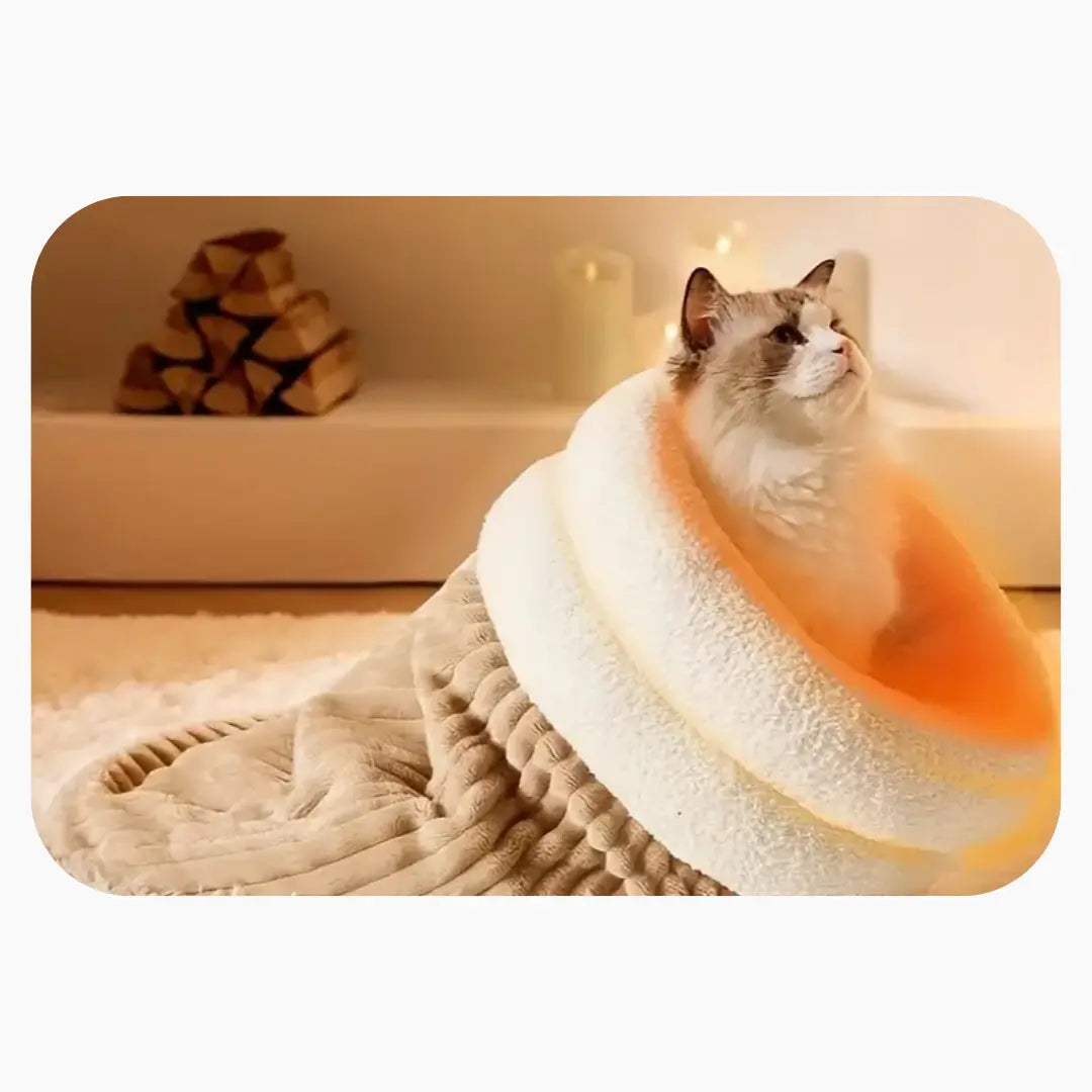 Cozy Autumn & Winter Cat Bed